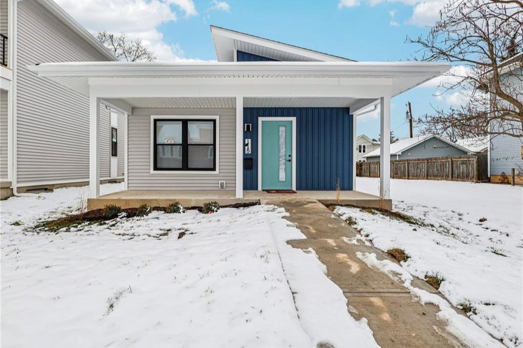 Front exterior of the newly built ranch at 115 N Williams Street in Wolf Creek, Dayton