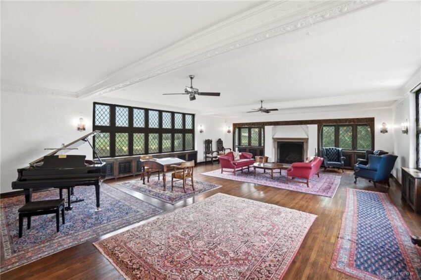 Interior living space inside the Tudor home at 217 Haver Road