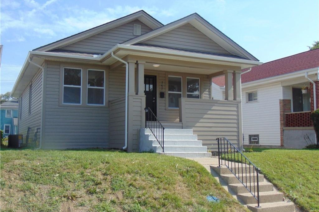 Front exterior of 747 Heck Avenue in Edgemont with covered front porch