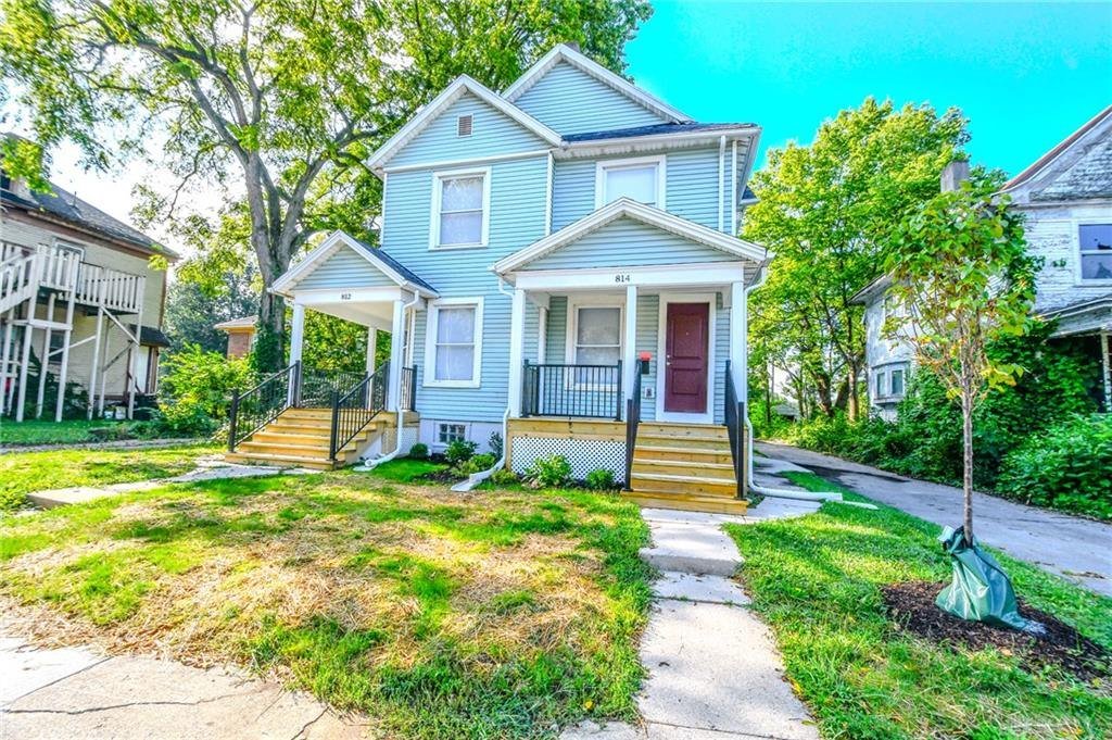 Front exterior of the renovated duplex at 812-814 Neal Avenue in Five Oaks, Dayton